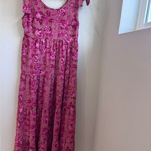 Entro Pink Floral Kids Dress